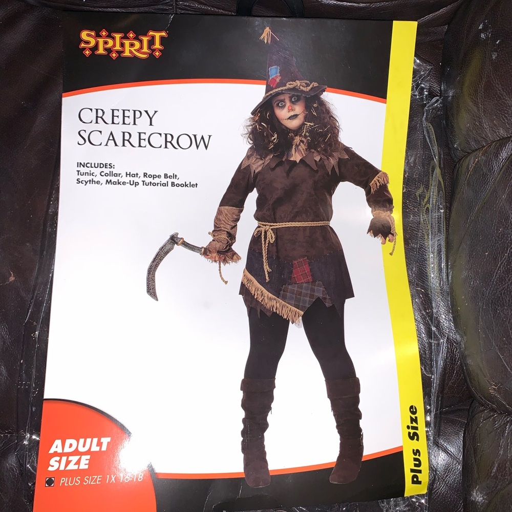 Plus size scare crow costume. Spirit Halloween